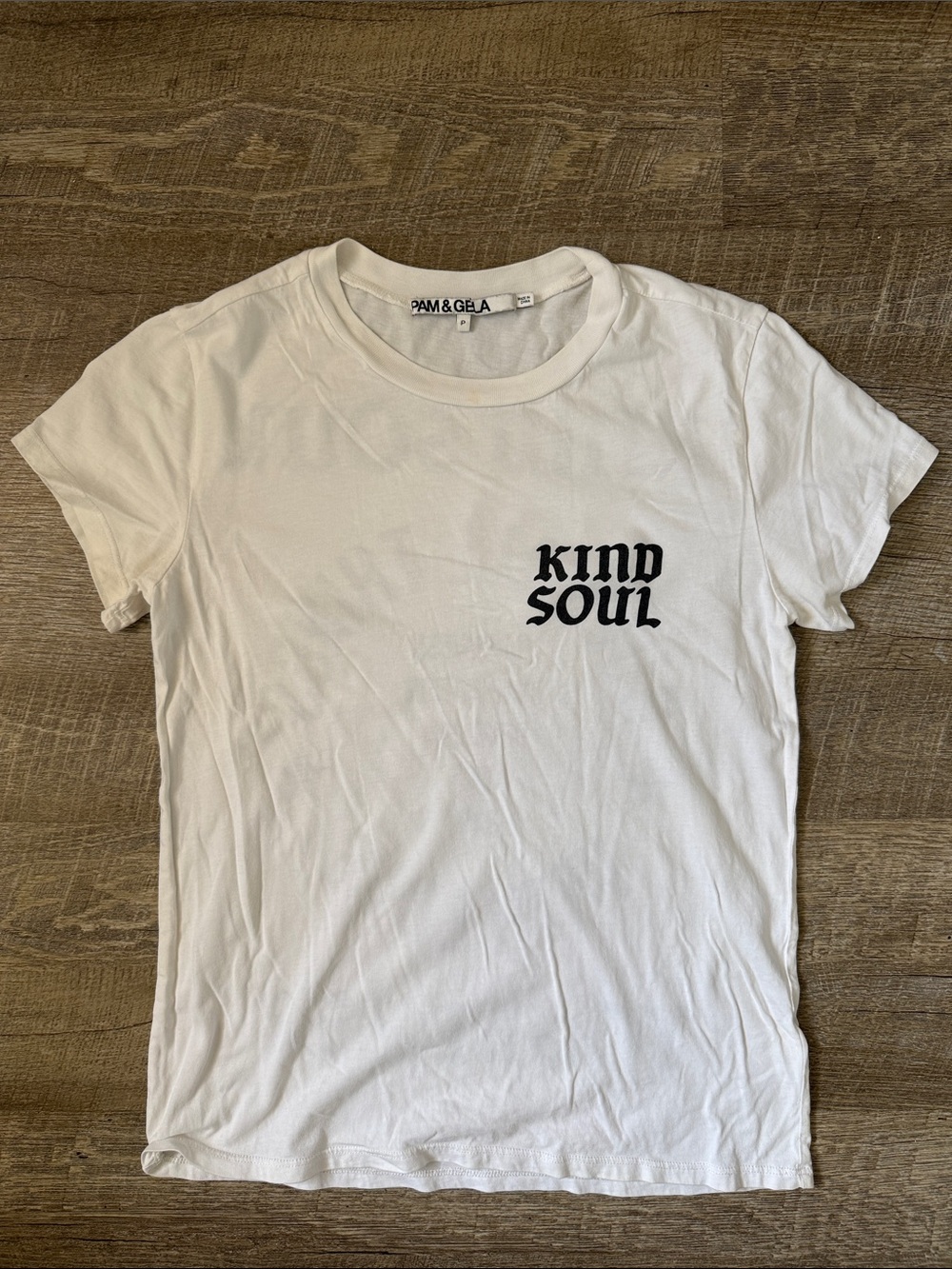 Pam & Gela Kind Soul White T-Shirt Size P